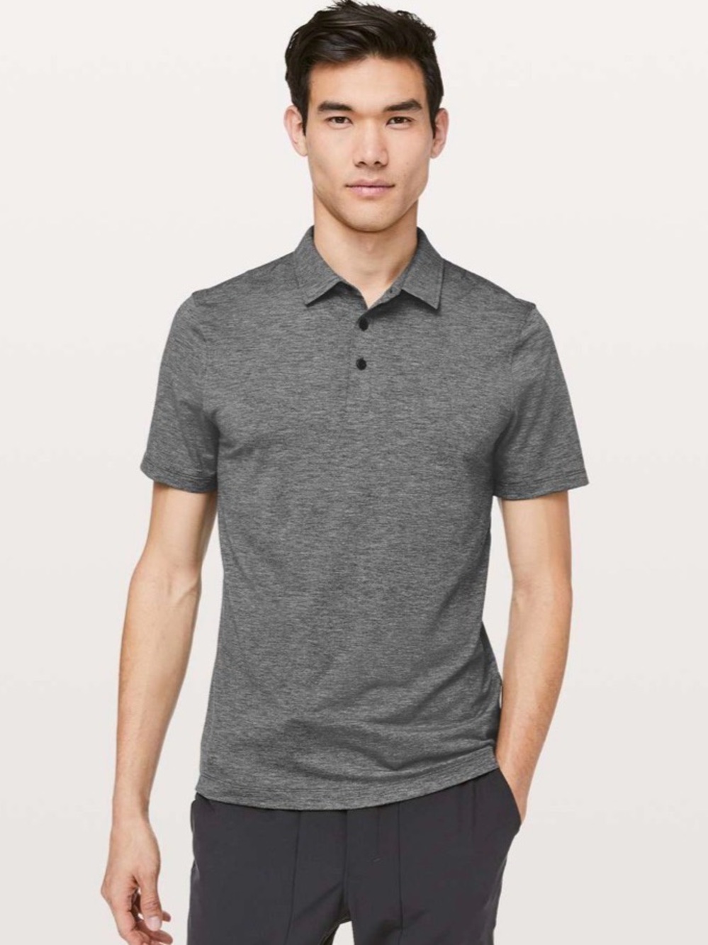 Lululemon Men's Gray Heather Polo Shirt
